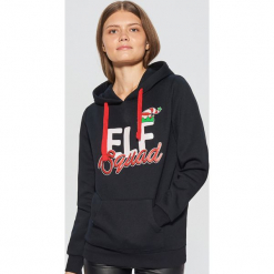 Bluza ze świątecznym motywem - Czarny. Czarne bluzy damskie Cropp. Za 69.99 zł.