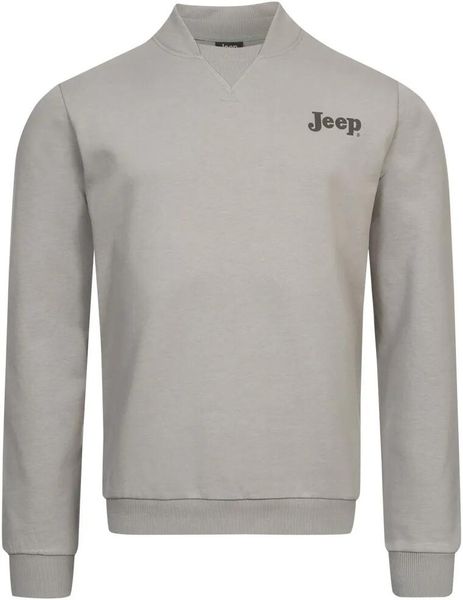 Bluza męska Jeep Bomber Neck szara 2XL. Brązowe bluzy męskie Jeep, m, bez wzorów, z bawełny, bez kaptura. Za 98.07 zł.