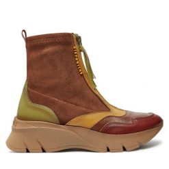 Botki Hispanitas. Brązowe botki damskie Hispanitas, bez obcasa, na płaskiej podeszwie, bez zapięcia. Za 669.99 zł.