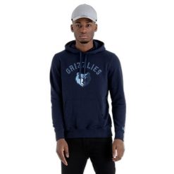 Bluza z kapturem Memphis Grizzlies NBA. Niebieskie bluzy męskie New Era, m, bez wzorów, z kapturem. W wyprzedaży za 265.25 zł.
