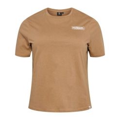 Koszulka damska Plus Hummel Legacy. Brązowe t-shirty damskie Hummel, bez wzorów, casualowe, bez kołnierzyka. Za 136.50 zł.