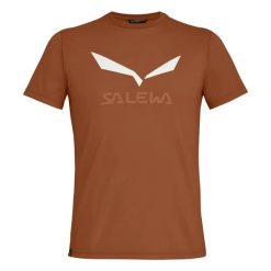 T-shirt Salewa Solid Dry. Brązowe t-shirty męskie Salewa, m, bez wzorów, z bawełny, klasyczne, bez kołnierzyka. Za 141.25 zł.