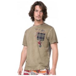Desigual T-Shirt Męski Javi S Khaki. Brązowe t-shirty męskie Desigual. W wyprzedaży za 148.00 zł.