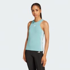 AEROREADY Train Essentials Regular 3-Stripes Tank Top. Białe obuwie sportowe damskie Adidas, bez wzorów, z materiału, na fitness i siłownię. W wyprzedaży za 106.30 zł.