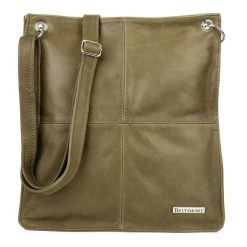 Oliwkowa damska skórzana na ramię torebka Beltimore skóra 972. Zielone torby na ramię damskie bez wzorów, ze skóry, bez dodatków. Za 219.99 zł.