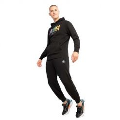 Spodnie dresowe męskie Puma SWxP. Czarne spodnie sportowe męskie Puma, m, bez wzorów, z dresówki. Za 422.00 zł.