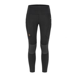 Spodnie trekkingowe damskie Fjallraven Abisko Trekking Tights Pro. Czarne legginsy damskie Fjällräven, s, bez wzorów, z elastanu, trekkingowe. Za 619.99 zł.