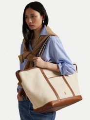 Polo Ralph Lauren Torebka 428973072001 Beżowy. Brązowe torebki do ręki damskie Polo Ralph Lauren, bez wzorów, z materiału, bez dodatków. Za 1,599.00 zł.