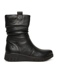 Caprice Botki 9-26455-45 Czarny. Czarne botki damskie Caprice, ze skóry, bez obcasa, na płaskiej podeszwie, bez zapięcia. Za 589.99 zł.