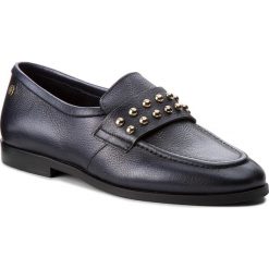 Półbuty TOMMY HILFIGER - Round Stud Loafer FW0FW03576 Tommy Navy 406. Niebieskie półbuty damskie Tommy Hilfiger, ze skóry. Za 599.00 zł.