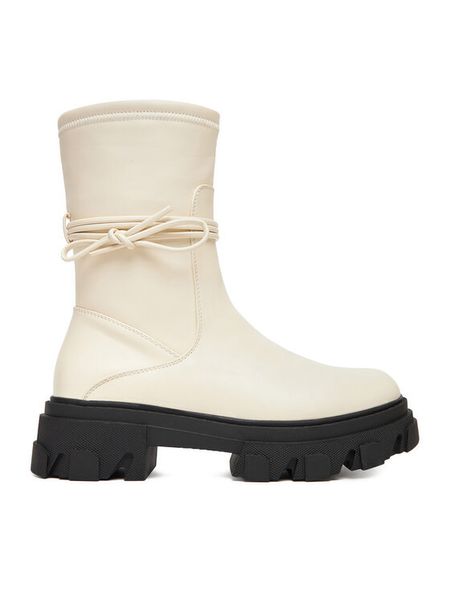 DeeZee Botki 13105 3 Écru. Botki damskie DeeZee, z materiału, bez obcasa, na płaskiej podeszwie, bez zapięcia. Za 229.99 zł.