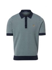Fred Perry Dzianinowa koszulka polo Mężczyźni niebieski w kratkę, XL. Niebieskie koszulki polo męskie Fred Perry, m, bez wzorów, z bawełny, klasyczne, bez ramiączek. Za 799.95 zł.