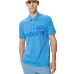 Koszulka męska Lacoste. Niebieskie koszulki polo męskie Lacoste, m, bez wzorów, z bawełny, eleganckie, bez ramiączek. Za 347.00 zł.