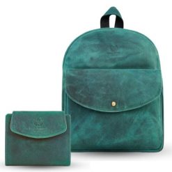 Portfel damski skórzany zielony T-12-GR plecaczek damski miejski vintage T-18-HGR zestaw prezentowy Paolo Peruzzi ZUP-117-GR. Zielone portfele damskie Paolo Peruzzi, bez wzorów, ze skóry. Za 309.00 zł.