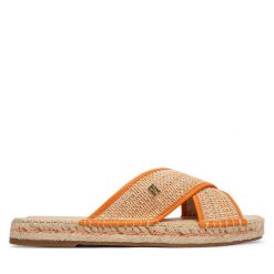 Espadryle Tommy Hilfiger. Brązowe espadryle damskie Tommy Hilfiger, bez wzorów, bez obcasa, bez zapięcia. Za 409.99 zł.