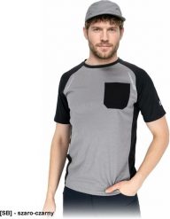 Reis T-shirt męski krótki rękaw siateczka super wentylacja elementy odblaskowe kieszonka nadruki sportowcy codzienny użytek - szaro-czarny L. Czarne koszulki sportowe męskie Reis, l, bez wzorów, bez kołnierzyka. Za 27.19 zł.