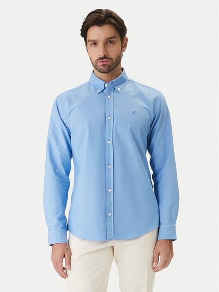 BOSS Koszula H-Roan 50555920 Błękitny Slim Fit. Niebieskie koszule męskie Boss, m, bez wzorów, z bawełny, bez kołnierzyka, bez ramiączek. Za 390.99 zł.