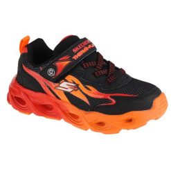 Buty sportowe Sneakersy chłopięce, Thermo Flash - Heat-Flux. Czarne trampki i tenisówki chłopięce Skechers, bez wzorów, z materiału, sportowe, przed kostkę, bez zapięcia. Za 239.99 zł.