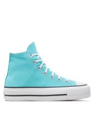 Converse Trampki Chuck Taylor All Star Lift A07570C Niebieski. Niebieskie trampki i tenisówki damskie Converse, bez wzorów, z materiału, retro, bez zapięcia. Za 309.99 zł.