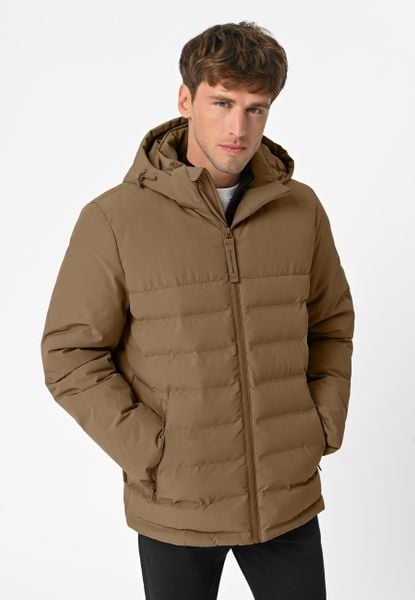 Kurtka pikowana J-GAWIR. Brązowe kurtki męskie Volcano, na jesień, l, bez wzorów, z materiału, klasyczne, bez kaptura. Za 369.99 zł.