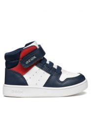 Geox Sneakersy B Eclyper Boy B465LA 000BC C0899 M Biały. Białe buty sportowe chłopięce Geox, bez wzorów, ze skóry, bez zapięcia. Za 139.99 zł.