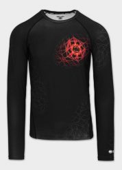 Męski Rashguard longsleeve PITBULL techniczna koszulka treningowa RAY. Czarne koszulki sportowe męskie PITBULL, l, bez wzorów, z elastanu, bez kołnierzyka, bez ramiączek, na fitness i siłownię. Za 189.00 zł.
