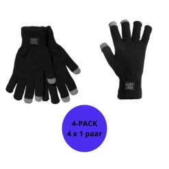 Rękawiczki termiczne dziecięce z I-touch 4 pary. Czarne rękawiczki dziecięce HEAT KEEPER, bez wzorów, z poliamidu. Za 185.79 zł.