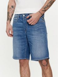 Replay Szorty jeansowe M1072 .000.573 Niebieski Regular Fit. Niebieskie szorty męskie Replay, m, bez wzorów, z bawełny. Za 329.99 zł.