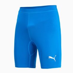 Spodenki kompresyjne męskie PUMA Liga Baselayer Short Tight. Niebieskie krótkie spodenki sportowe męskie Puma, m, bez wzorów, do piłki nożnej. Za 139.00 zł.