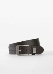 Pasek skórzany z metalowymi detalami. Brązowe paski damskie bonprix, bez wzorów. Za 79.99 zł.