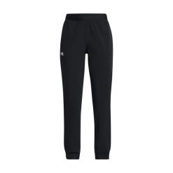 Spodnie dresowe dla dziewcząt Under Armour G ArmSport Woven 1384207. Brązowe spodnie sportowe dla dziewczynek Under Armour, bez wzorów, z dresówki. Za 230.89 zł.