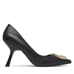 Szpilki Just Cavalli. Czarne szpilki damskie Just Cavalli, bez wzorów, bez obcasa, bez zapięcia. Za 519.99 zł.
