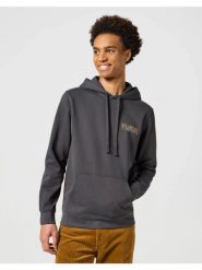WRANGLER MĘSKA BLUZA HOODIE FADED BLACK 112357336 W6M9014116. Czarne bluzy męskie Wrangler, m, bez wzorów, bez kaptura. Za 199.99 zł.