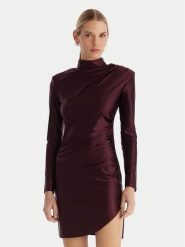 ACCESS FASHION Sukienka koktajlowa 54-3037-170 Bordowy Slim Fit. Czerwone sukienki damskie ACCESS FASHION, s, bez wzorów, z syntetyku, wizytowe, bez kołnierzyka, bez ramiączek. Za 679.99 zł.