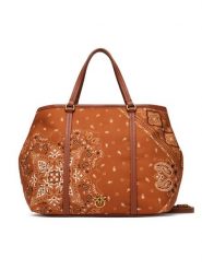 PINKO Torebka Shopper Classic PE 25 PLTT 104899 A2AS Brązowy. Brązowe torebki shopper damskie Pinko, bez wzorów, z materiału, bez dodatków. Za 669.99 zł.