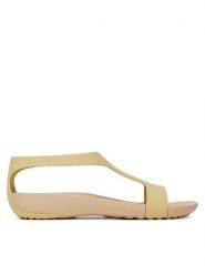 Crocs Sandały SERENA SANDAL 205469-212 Zielony. Zielone sandały damskie Crocs, bez wzorów, z tworzywa sztucznego, bez obcasa, na płaskiej podeszwie, bez zapięcia. Za 149.99 zł.