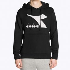 Bluza męska Diadora Hoodie Core. Czarne bluzy męskie Diadora, m, bez wzorów, z bawełny, bez kaptura. Za 139.99 zł.