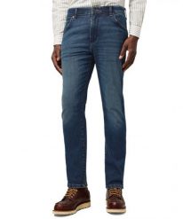 MESKIE SPODNIE WRANGLER LARSTON MARINE TINT 112371025. Spodnie materiałowe męskie Wrangler, l, bez wzorów, z jeansu, marine. Za 219.99 zł.