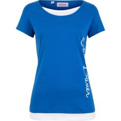 Shirt 2 w 1, krótki rękaw bonprix lazurowy. Bluzki damskie bonprix. Za 37.99 zł.