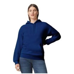Bluza Z Kapturem Dla Dorosłych Unisex Softstyle Fleece Midweight. Niebieskie bluzy męskie Gildan, m, bez wzorów, z kapturem. Za 97.99 zł.