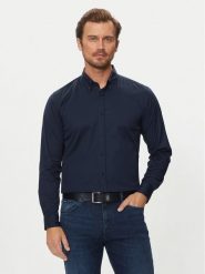 Boss Koszula Roan 50520291 Granatowy Slim Fit. Niebieskie koszule męskie Boss, m, bez wzorów, z bawełny, bez kołnierzyka, bez ramiączek. Za 329.99 zł.