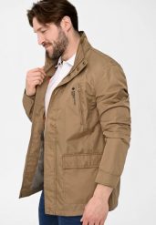 Prosta, lekka kurtka męska J-RICKY. Brązowe kurtki męskie Volcano, l, bez wzorów, z materiału, bez kaptura. Za 299.99 zł.