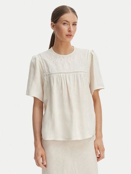 Weekend Max Mara Bluzka Bacino 2615941082 Écru Relaxed Fit. Białe bluzki damskie Weekend Max Mara, xs, bez wzorów, ze lnu, bez kołnierzyka, bez ramiączek. Za 739.99 zł.