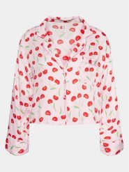 Hunkemöller Koszulka piżamowa 205059 Różowy Relaxed Fit. Czerwone koszule nocne damskie Hunkemöller, m, bez wzorów, z wiskozy, bez ramiączek. Za 69.99 zł.