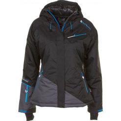 Kurtka narciarska w kolorze czarnym. Czarne kurtki snowboardowe damskie Peak Mountain, z materiału. W wyprzedaży za 258.95 zł.
