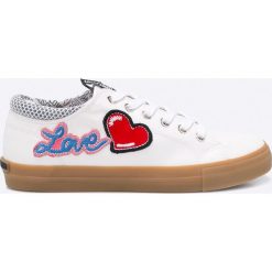 Love Moschino - Tenisówki. Szare trampki i tenisówki damskie Love Moschino, z materiału. W wyprzedaży za 539.90 zł.