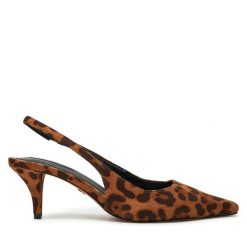 Czółenka Nine West. Brązowe czółenka damskie Nine West, bez wzorów, bez obcasa, bez zapięcia. Za 249.99 zł.
