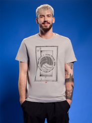 4F T-shirt regular z nadrukiem siatkarskim męski - szary XXL. Szare koszulki sportowe męskie 4f, l, bez wzorów, z bawełny, klasyczne, bez kołnierzyka. Za 69.99 zł.