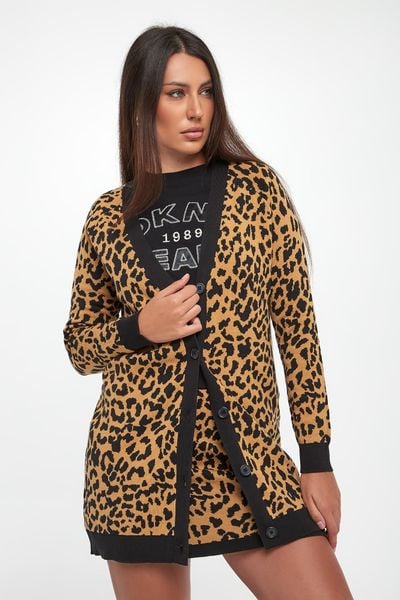 Kardigan damski w panterkę DKNY. Kardigany damskie DKNY, s, bez wzorów. Za 569.00 zł.