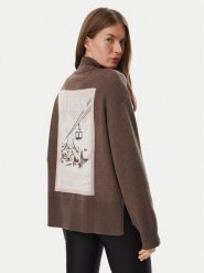 Guess Sweter V6BR12 Z1673 Brązowy Regular Fit. Brązowe swetry damskie Guess, s, z aplikacjami, z syntetyku, bez kołnierzyka, bez ramiączek, bez kaptura. Za 394.99 zł.